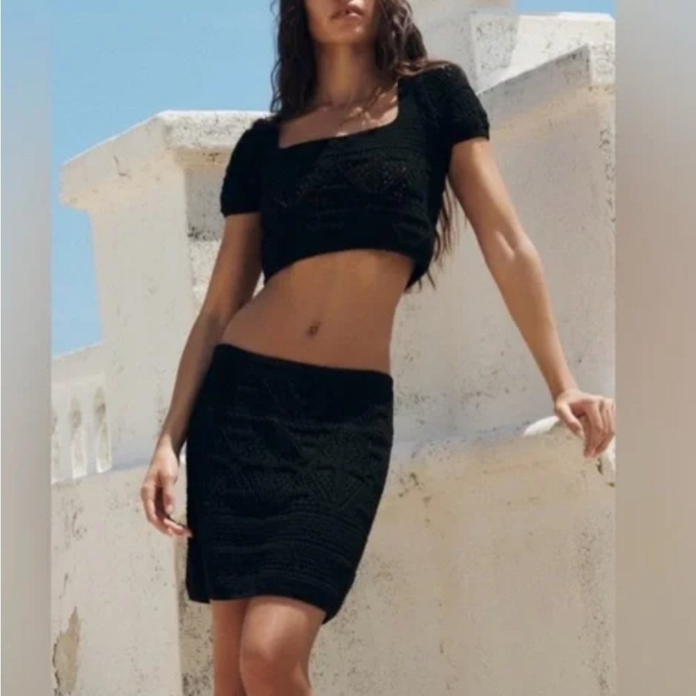 ZARA CROCHET KNIT SKIRT